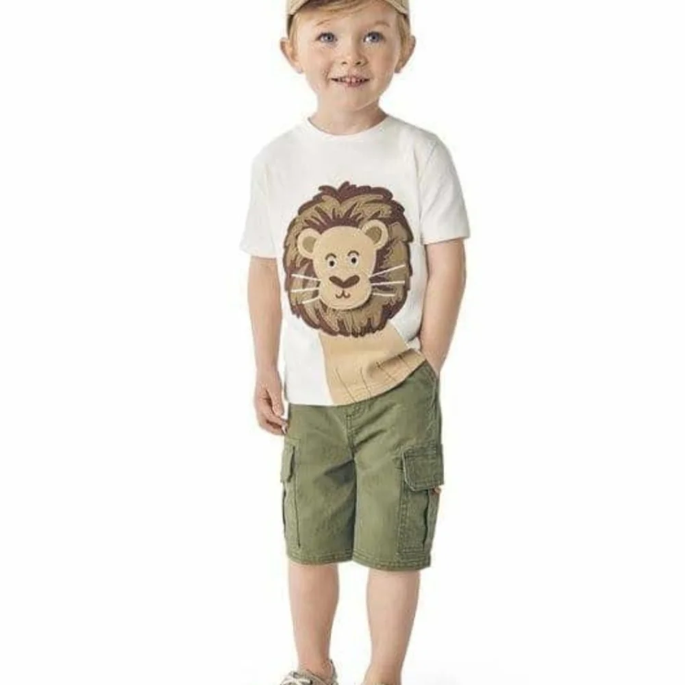 NEW Gymboree Summer Safari Embroidered T-Shirts, Patchwork Shorts, & Cap Bundle